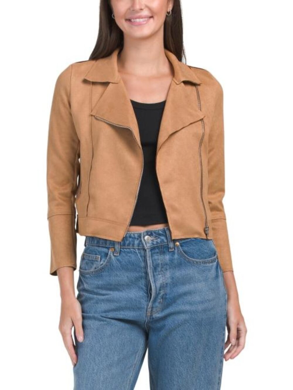 VENTI Faux Suede Moto Jacket